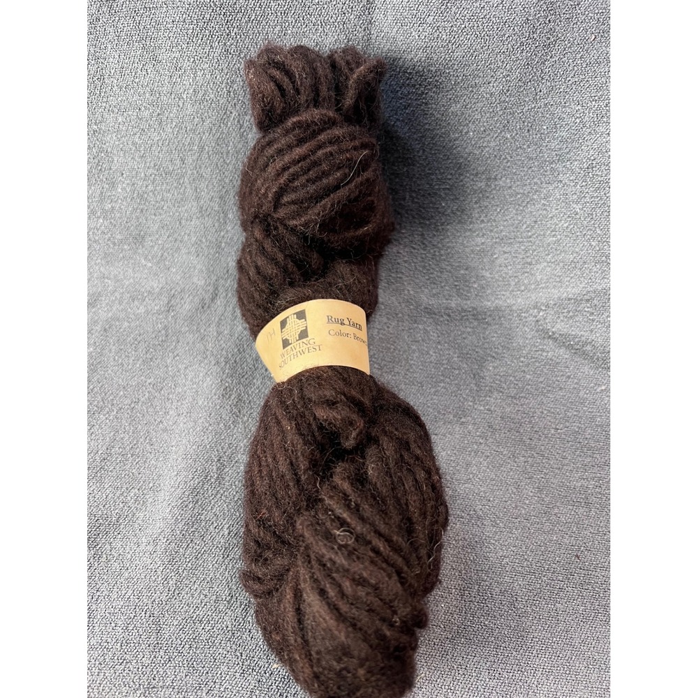 Weaving Southwest Rug Yarn Brown-Black Wool Fiber‎ Art Weaving Hank